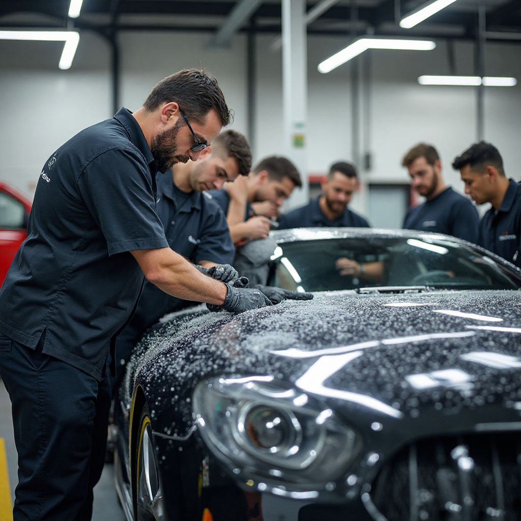 Echipa CleanCar în timpul unui training